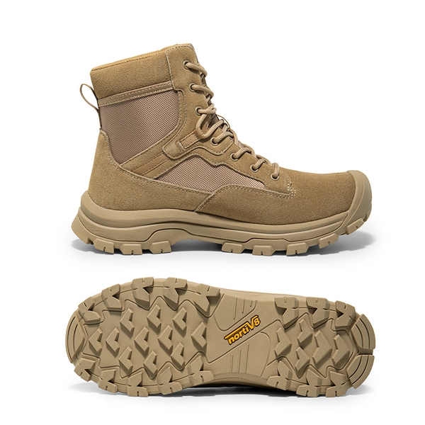 Men's Cap-Toe Waterproof Tactical Work Boots - SAND - 5